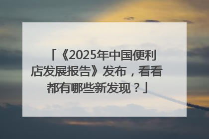 《2025年中国便利店发展报告》发布，看看都有哪些新发现？