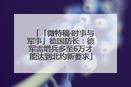 「微特稿·时事与军事」德国防长：德军需增兵多至6万才能达到北约新要求