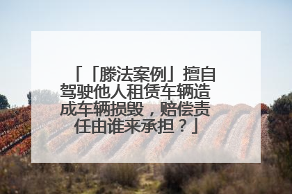 「滕法案例」擅自驾驶他人租赁车辆造成车辆损毁，赔偿责任由谁来承担？