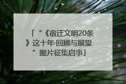 “《宿迁文明20条》这十年·回顾与展望”图片征集启事