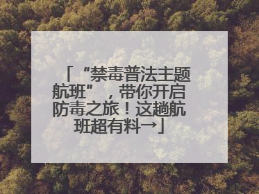 “禁毒普法主题航班”，带你开启防毒之旅！这趟航班超有料→