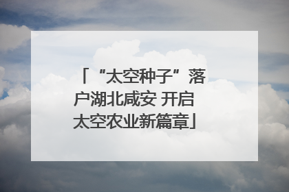 “太空种子”落户湖北咸安 开启太空农业新篇章