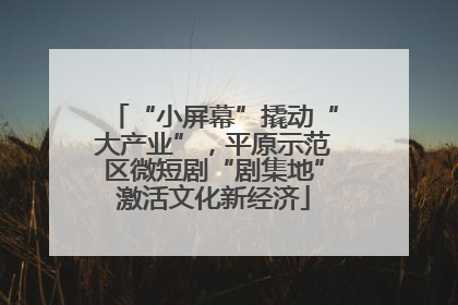 “小屏幕”撬动“大产业”，平原示范区微短剧“剧集地”激活文化新经济