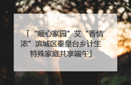 “暖心家园”艾“香情浓”滨城区秦皇台乡计生特殊家庭共享端午