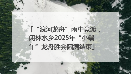 “浪河龙舟”雨中竞渡，闲林水乡2025年“小端午”龙舟胜会圆满结束