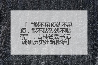 “能不吊顶就不吊顶，能不贴砖就不贴砖”，吉林省委书记调研历史建筑修缮
