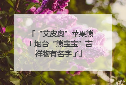 “艾皮奥”苹果熊！烟台“熊宝宝”吉祥物有名字了