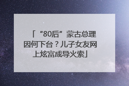 “80后”蒙古总理因何下台？儿子女友网上炫富成导火索