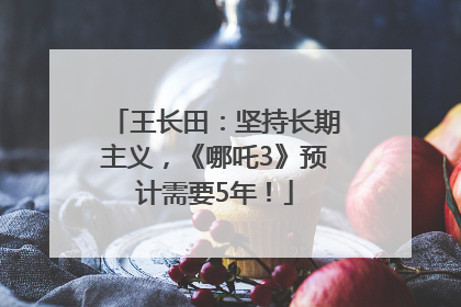 王长田：坚持长期主义，《哪吒3》预计需要5年！