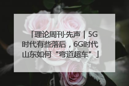理论周刊·先声｜5G时代有些落后，6G时代山东如何“弯道超车”