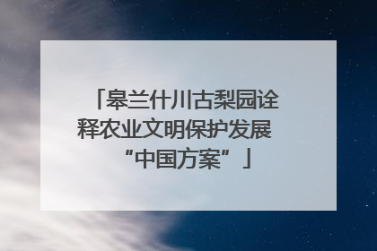 皋兰什川古梨园诠释农业文明保护发展“中国方案”