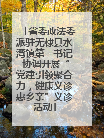 省委政法委派驻无棣县水湾镇第一书记 协调开展“党建引领聚合力，健康义诊惠乡亲”义诊活动