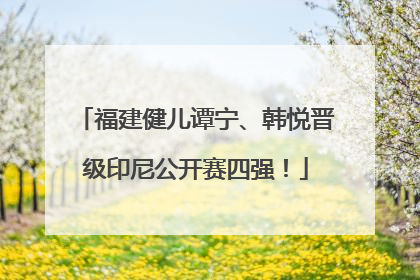 福建健儿谭宁、韩悦晋级印尼公开赛四强！