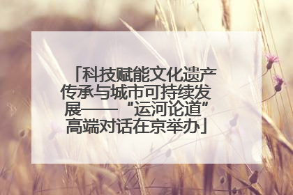 科技赋能文化遗产传承与城市可持续发展——“运河论道”高端对话在京举办