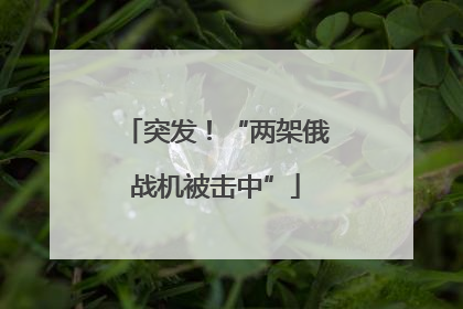 突发！“两架俄战机被击中”