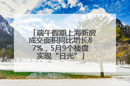 端午假期上海新房成交面积同比增长87%，5月9个楼盘实现“日光”