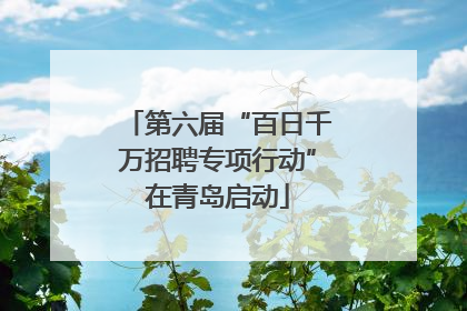 第六届“百日千万招聘专项行动”在青岛启动
