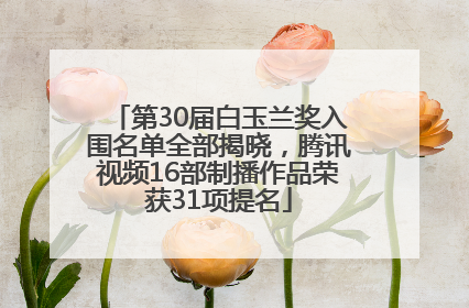 第30届白玉兰奖入围名单全部揭晓，腾讯视频16部制播作品荣获31项提名