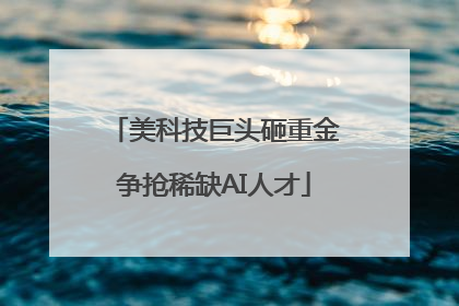 美科技巨头砸重金争抢稀缺AI人才