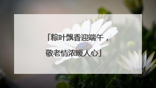 粽叶飘香迎端午，敬老情浓暖人心