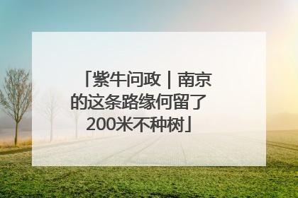 紫牛问政｜南京的这条路缘何留了200米不种树