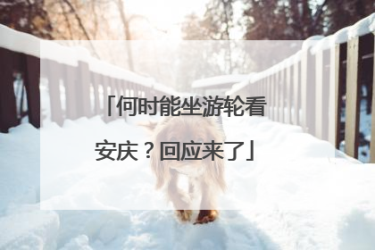 何时能坐游轮看安庆？回应来了