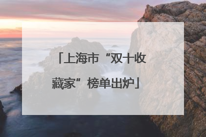 上海市“双十收藏家”榜单出炉