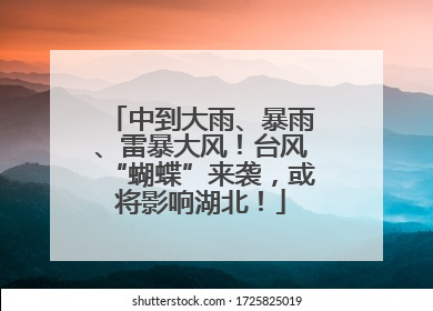 中到大雨、暴雨、雷暴大风！台风“蝴蝶”来袭，或将影响湖北！