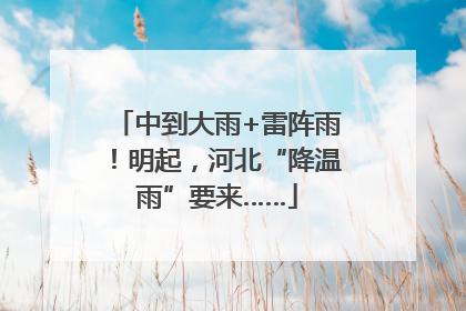中到大雨+雷阵雨！明起，河北“降温雨”要来……