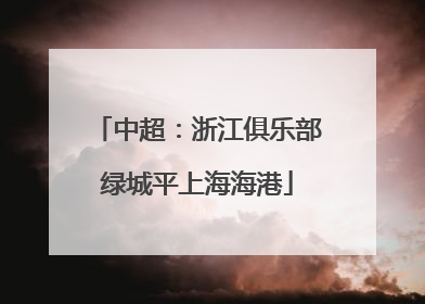 中超：浙江俱乐部绿城平上海海港