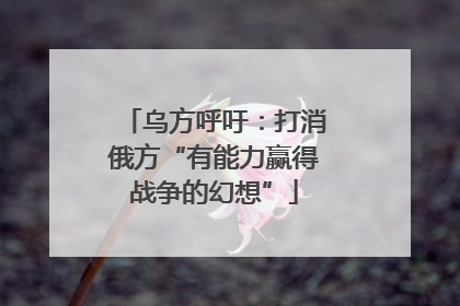 乌方呼吁：打消俄方“有能力赢得战争的幻想”