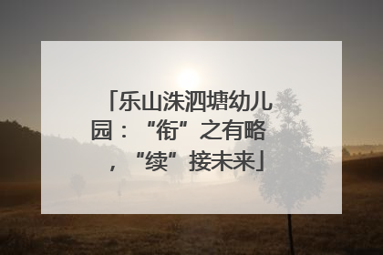 乐山洙泗塘幼儿园：“衔”之有略，“续”接未来