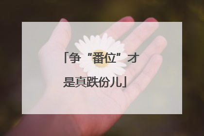 争“番位”才是真跌份儿