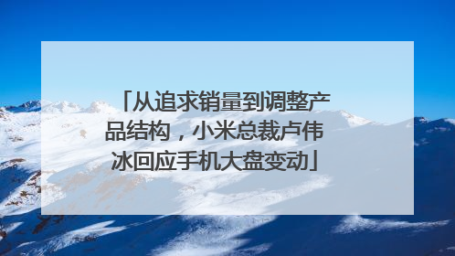 从追求销量到调整产品结构，小米总裁卢伟冰回应手机大盘变动
