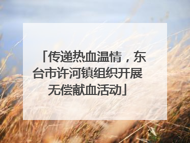 传递热血温情，东台市许河镇组织开展无偿献血活动