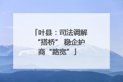 叶县：司法调解“搭桥” 稳企护商“路宽”