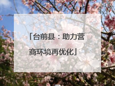 台前县：助力营商环境再优化