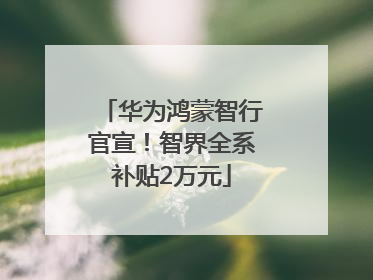 华为鸿蒙智行官宣！智界全系补贴2万元