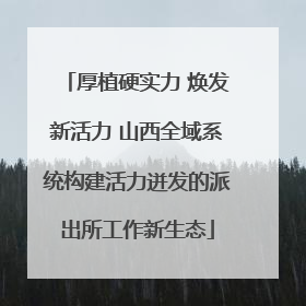 厚植硬实力 焕发新活力 山西全域系统构建活力迸发的派出所工作新生态