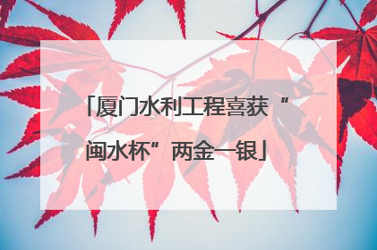 厦门水利工程喜获“闽水杯”两金一银