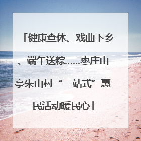 健康查体、戏曲下乡、端午送粽……枣庄山亭朱山村“一站式”惠民活动暖民心
