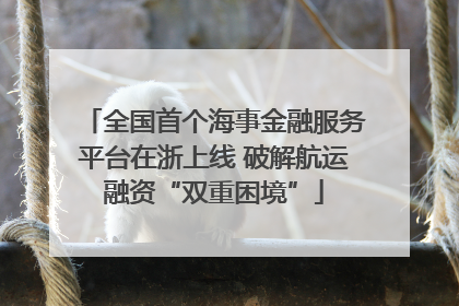 全国首个海事金融服务平台在浙上线 破解航运融资“双重困境”