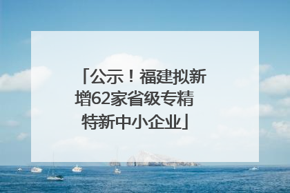 公示！福建拟新增62家省级专精特新中小企业