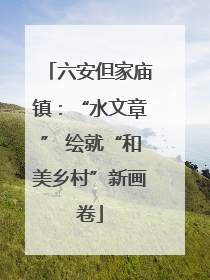 六安但家庙镇：“水文章” 绘就“和美乡村”新画卷