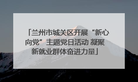 兰州市城关区开展“新心向党”主题党日活动 凝聚新就业群体奋进力量