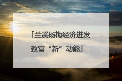 兰溪杨梅经济迸发致富“新”动能