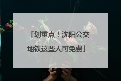 划重点！沈阳公交地铁这些人可免费