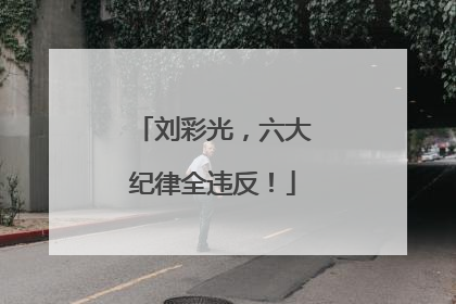 刘彩光，六大纪律全违反！