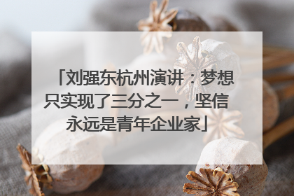 刘强东杭州演讲：梦想只实现了三分之一，坚信永远是青年企业家