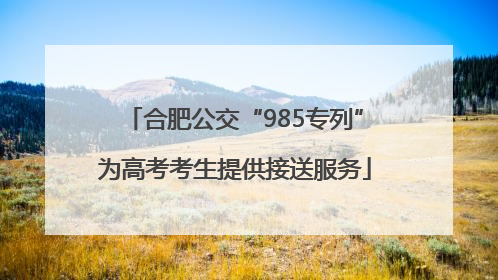 合肥公交“985专列”为高考考生提供接送服务